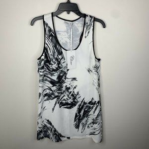 NWT Glove Womens 6P Petite Black/White Sleeveless Dress